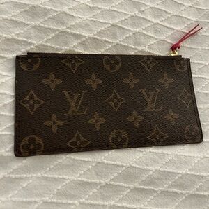 Louis Vuitton Brown Monogram Cardholder with Red Accent
